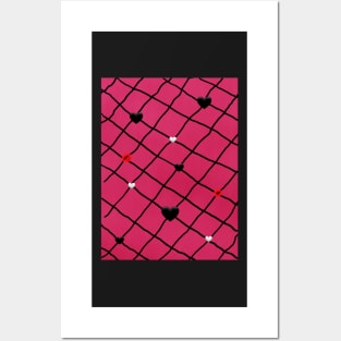 Pink Hearts Posters and Art